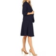 thumbnail image 2 of Women's Two-Piece Suit Set ? 3/4 Sleeve Fitted Blazer and Midi Skirt, 2 of 5