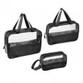 thumbnail image 4 of 3Pcs Women Makeup Bag Travel Cosmetic Bag Organizer Waterproof Cosmetic Case Black, 4 of 9