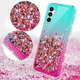 thumbnail image 2 of SOGA Shock Absorbent Back Cover Cell Phone Case for Samsung Galaxy A14 5G, Pink/Teal, 2 of 4