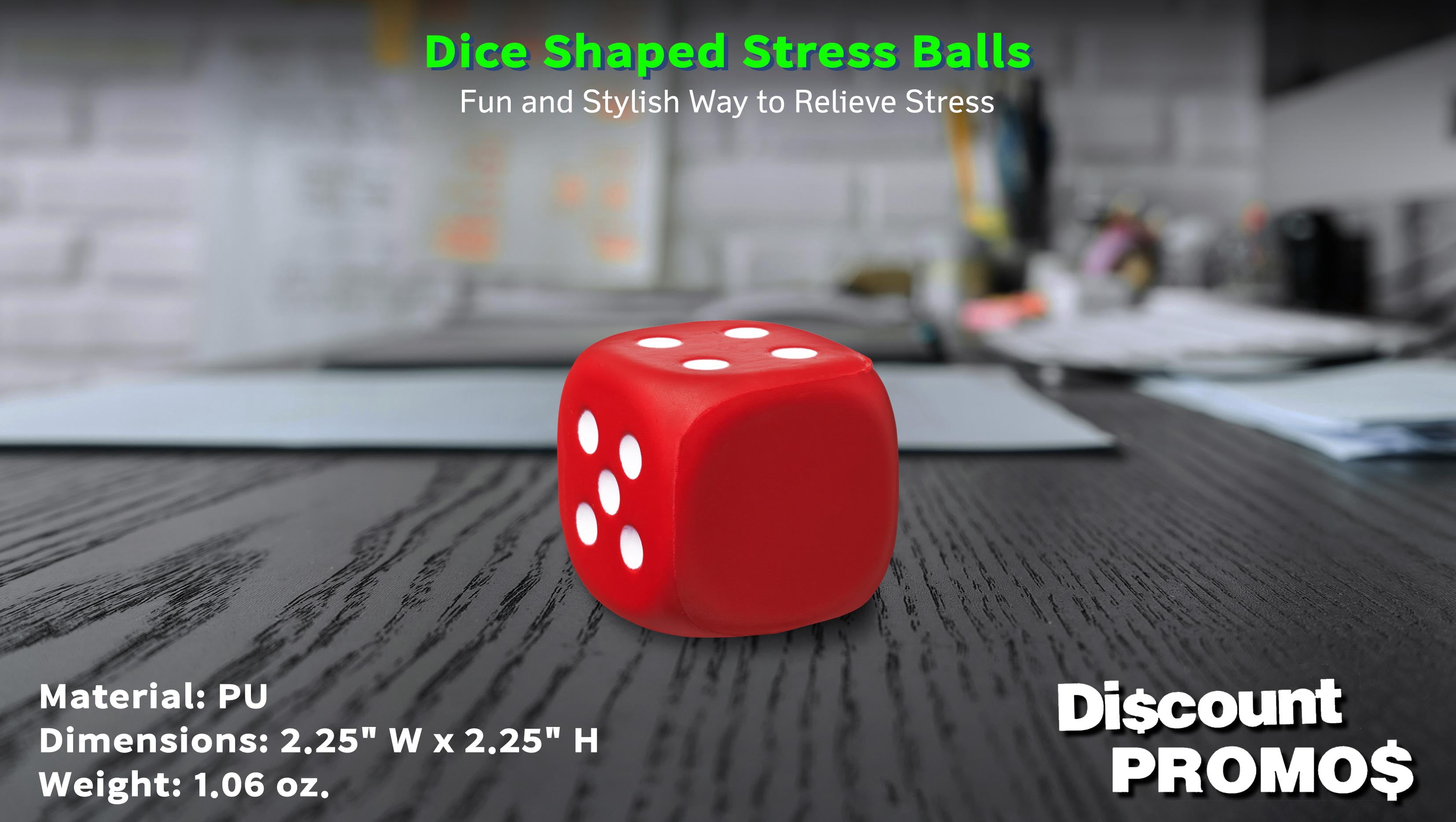 10 Dice Shaped Stress Balls Pack - Square, Stress Reliever, Hand Therapy, Lightweight - Red