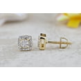 thumbnail image 4 of Dazzlingrock Collection Round White Diamond Cluster Style Screwback Stud Earrings for Women (0.20 ctw, Color I-J, Clarity I1-I2) in 14K Yellow Gold, 4 of 6
