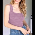 thumbnail image 4 of Tops Cortos de Tirantes Anchos con Cuello Cuadrado para Mujer, Tops Florales para Salir, Tops Cortos Ajustados con Ribete de Lechuga, Morados, Talla M, 4 of 6