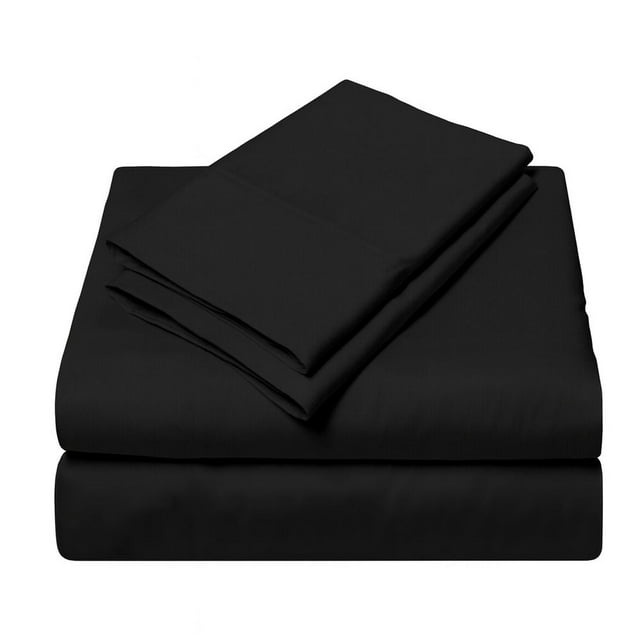 Juego de Sábanas Microfibra Suave Color NegroTalla Individual | Juego 3 Piezas Ajustables y Resistentes Kyuden Home