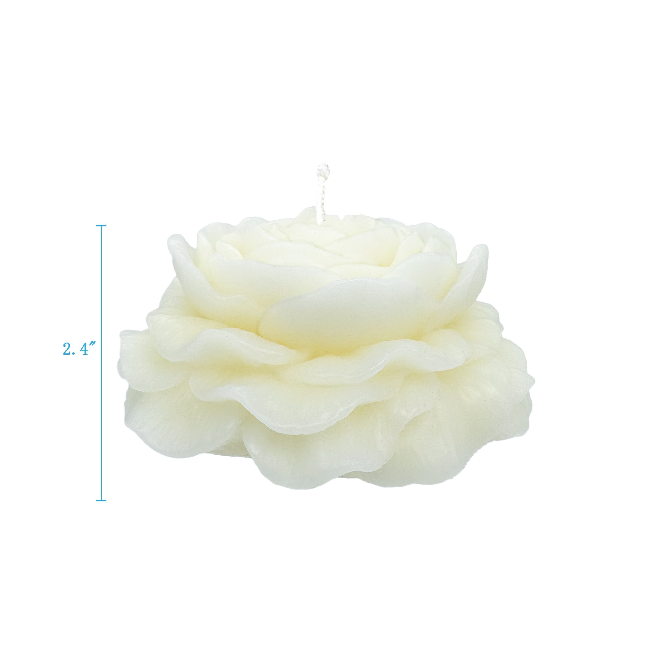 Mainstays Unscented Rose Candle, 2.4 inches Height, Ivory