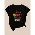 thumbnail image 3 of Camiseta informal con estampado de letras coloridas para mujer, cuello redondo y manga corta, tejido de punto 100 % algodón, elasticidad media, 180 g/m², para primavera/verano/otoño, ideal para practi, 3 of 7
