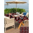 thumbnail image 5 of Outdoor Tablecloth with Umbrella Hole for Patio/Picnic/Party/Camping, Red Black Geometric Waterproof Table Cloth Rectangle Table Cover Washable, Abstract Art Diamond Modern (60"x 120"), 5 of 8