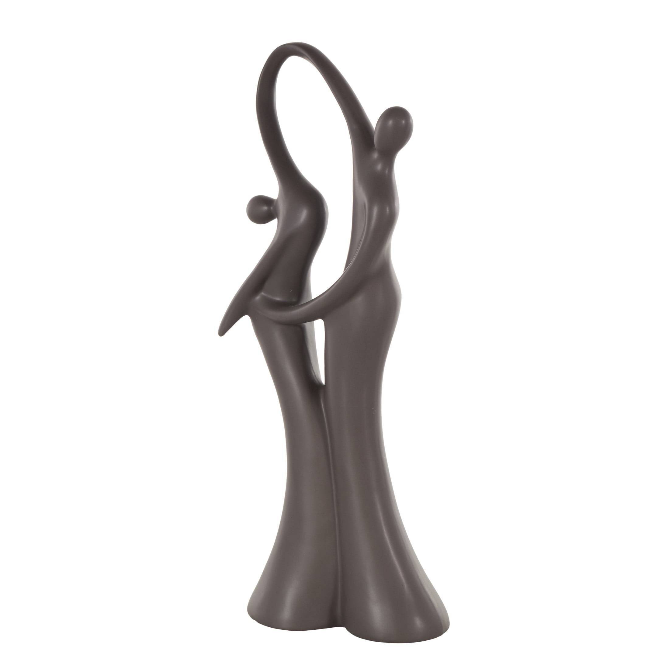 7" x 18" Black Ceramic Dancing People Sculpture, by DecMode