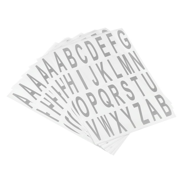 Letras Pegatinas Gris Alfabeto Adhesivo Letra Etiqueta PVC Vinilo para Buzón Dirección Ventana Puerta, Paquete de 15 Unique Bargains numeros de casas