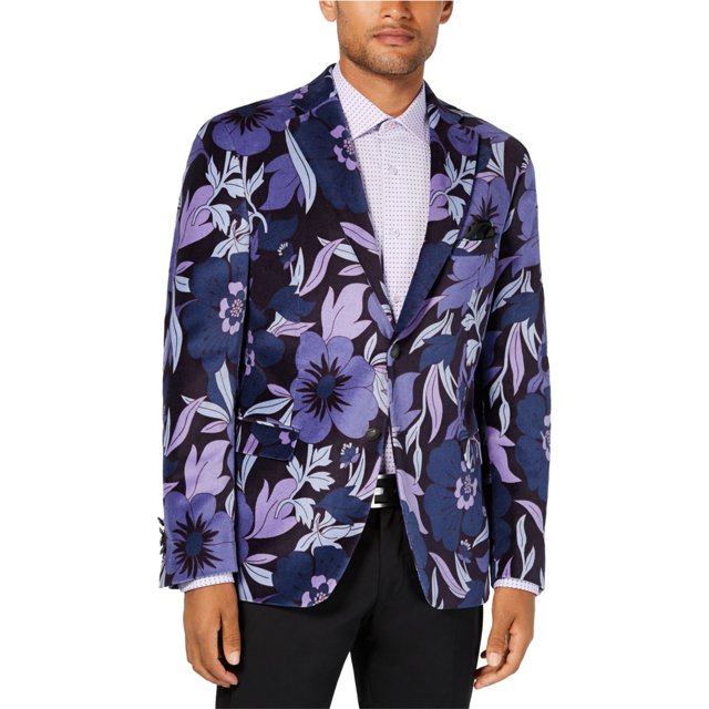 Tallia Mens Floral Two Button Blazer Jacket, Azul, 56 Regular Tallia dos botones