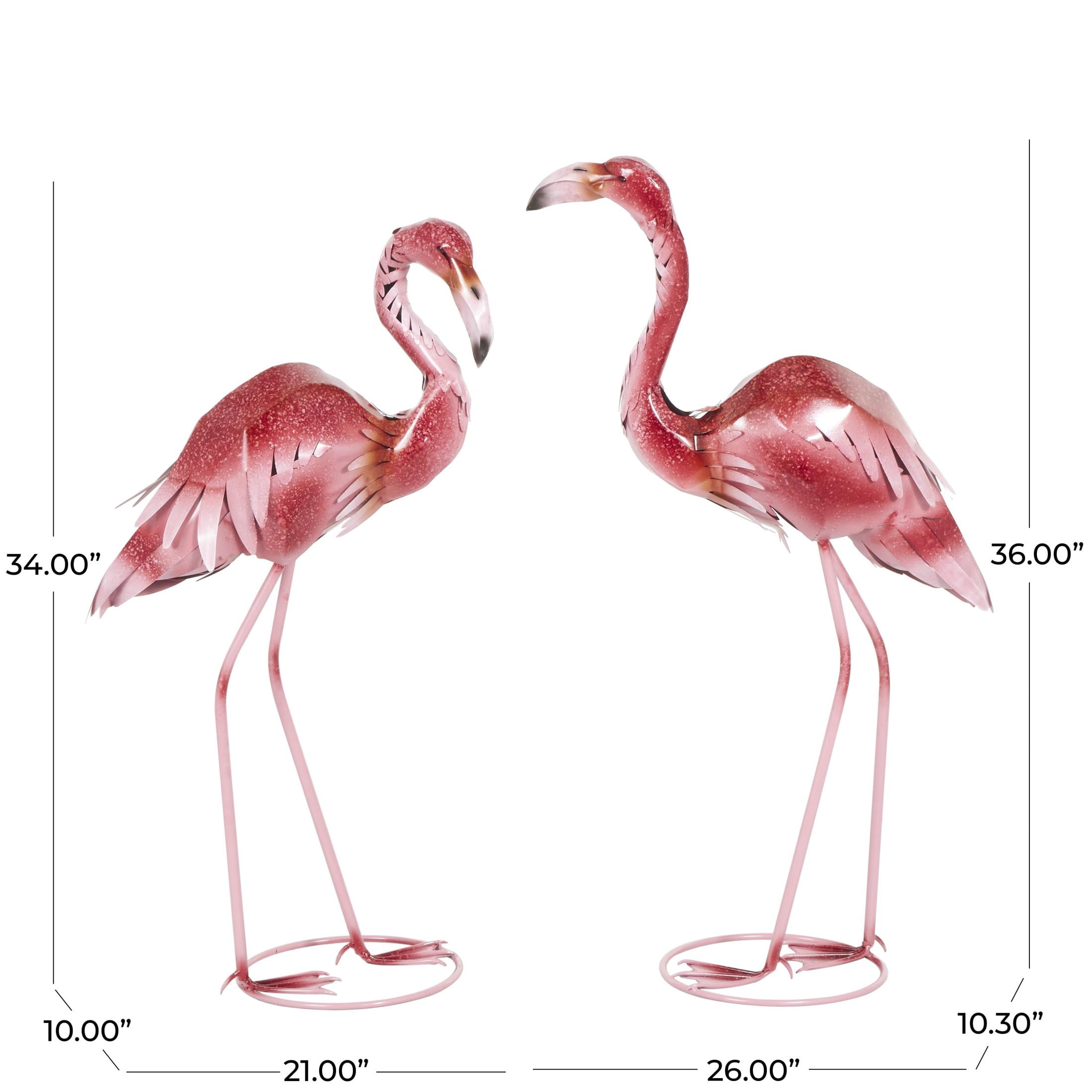 DecMode 36" Tall Textured Ombre Flamingo Garden Sculpture (2 Pack)