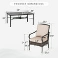 thumbnail image 7 of Sophia & William 7-Pieces Outdoor Patio Dining Set Metal Cushioned Chairs and Table Furniture Set for 6,Beige, 7 of 7