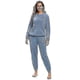 thumbnail image 1 of Pijamas cálidos de invierno más conjunto de pijamas suaves con cuello redondo y pantalones superiores de forro polar, 1 of 5