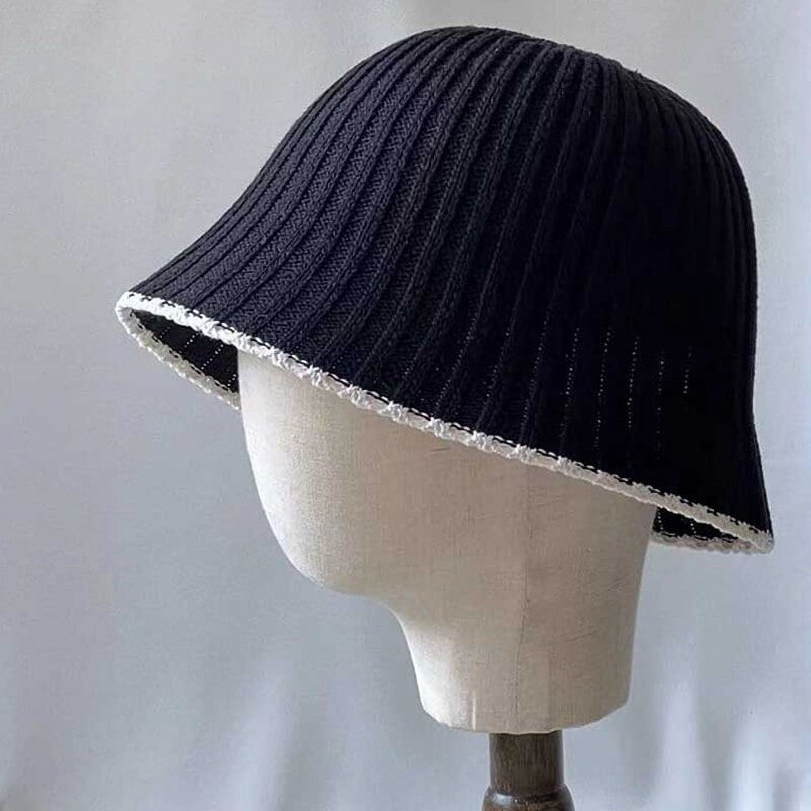 CoCopeaunts Summer Knitted Bucket Hat For Women Breathable Sun Hats Colorblock Thin Panama Bob Outdoor Ladies Foldable Fisherman Caps Bonnet
