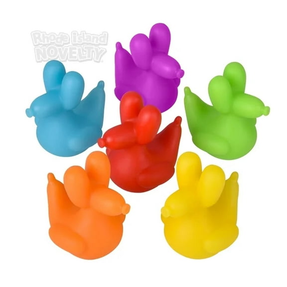 2.25" Balloon Dog Rubber Ducks - 12 Piece Assortment Bag