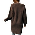 thumbnail image 4 of Turilly Women's Long-Sleeved Striped Cardigan Coats with Pockets Thick Knitted Sweater Coat, 4 of 5