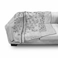 thumbnail image 2 of Peacock Soft Flannel Fleece Blanket, Uncolored Design Outline Image of Blossoming Floral Tree Branches and Bird, Cozy Plush for Indoor and Outdoor Use, 50" x 70", Charcoal Grey White, by Ambesonne, 2 of 5