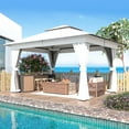 thumbnail image 2 of Erommy 10'x13' Canopy Gazebo,Double Roofs Metal Frame Gazebo With Privacy Curtains for Backyard,Deck,Garden,White, 2 of 9