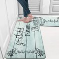 thumbnail image 1 of MeyJey Kitchen Rug Set of 2, Anti Fatigue Kitchen Mat 2 Pieces, Non Skid Waterproof Cushioned Floor Mat and Runner Rug, 17"x28"x0.4"+17"x48"x0.4", Aqua Blue, 1 of 6