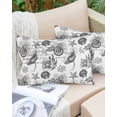 thumbnail image 6 of Black Coastal Throw Pillow Cover 20 x 30 Inch Decorative Pillow Cover Tropical Leaves Starfish Coral Lumbar Pillowcase Seasonal Rectangle Cushion Case for Couch Sofa Bed Living Room, 6 of 7