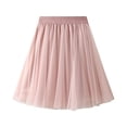 thumbnail image 1 of qolati Women's Mesh Mini Skirts Elastic High Waist Layered Tulle A-Line Skirt Cute Pleated Flowy Wedding Party Skating Skirt, 1 of 5