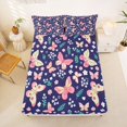 thumbnail image 5 of Manfei Bohemian Butterfly Floral Bed Sheets,Countryside Leaves Full Size Sheets,4-Piece,1 Flat Sheet,1 Fitted Sheet and 2 Pillowcases, 5 of 6