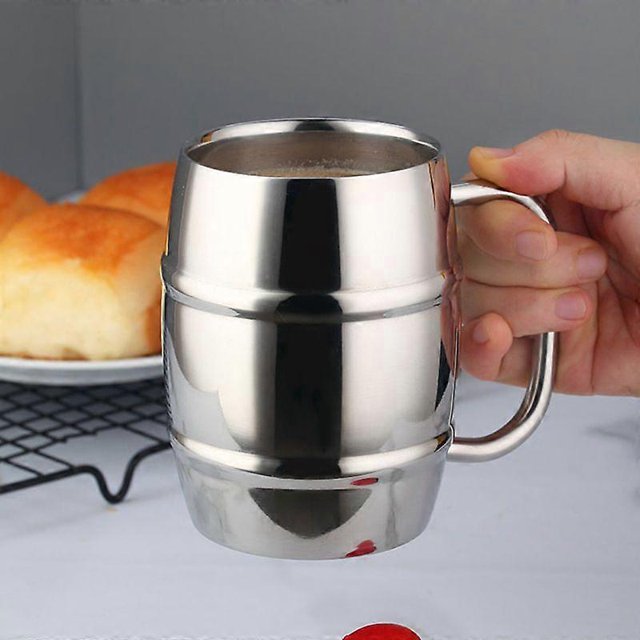 Tea Coffee Mug Double Layer Water Mug Stainless Steel Beer Jar Portable Outdoor Drinking Cup