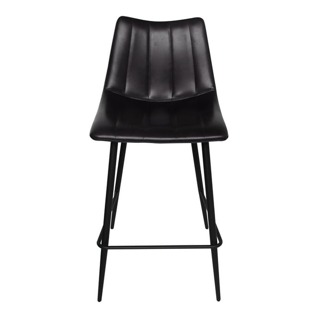 Alibi Tabouret de Bar Contemporain Hauteur Comptoir - Ensemble de 2 - Noir Mat