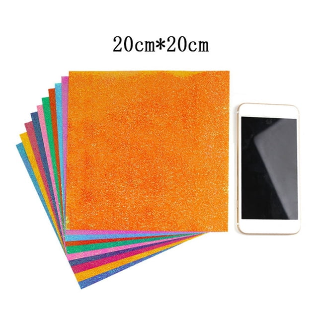 BUYISI Creative Paper Crafting 50Pcs Square Shining Origami Set For Diy Decorations 50Pc 20X20Cm
