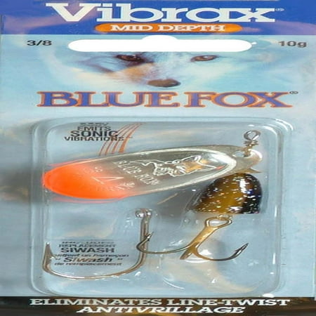 UPC: 0027752085956 | Blue Fox Classic Vibrax Spinner 3/8 Oz Red Tipped/Silver Flake – 60-40-71R