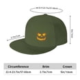thumbnail image 2 of DouZhe Flat Brim Cap Snapback Hat, Angry Face Prints Adjustable Green Adult Baseball Cap, 2 of 6