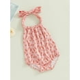 thumbnail image 3 of Bagilaanoe Newborn Baby Girl Rompers Sleeveless Print Backless Bodysuits 3M 6M 12M 18M Infant Casual One Piece Short Jumpsuit, 3 of 7
