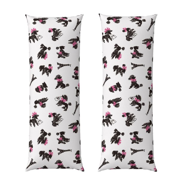 Fotbe Poodle Dog Funda para Almohada Corporal con Diseño, Funda de Microfibra Ultrasuave de 20x54 Pulgadas, Ropa de Cama Elegante