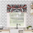 thumbnail image 4 of Grey Geometric Kitchen Valances for Windows 42x12 Inch Kitchen Curtains Valances Rod Pocket Modern Abstract Black White Red Striped Bathroom Window Valances for Window Treatment Decor, 4 of 6