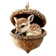 thumbnail image 2 of Sleeping Forest Animal Ornament, Acorn Christmas Tree Decor, Three Dimensional Sleeping Woodland Creature NestLED in A Textured Acorn, Sculpted Resin with DetaiLED Seasonal Styling, 2 of 8