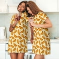 thumbnail image 4 of Fotbe Hot Dog 3 Bata de Dormir para Mujer con Estampado, Camisón de Algodón de Manga Corta, Ropa de Dormir Casual, 4 of 6