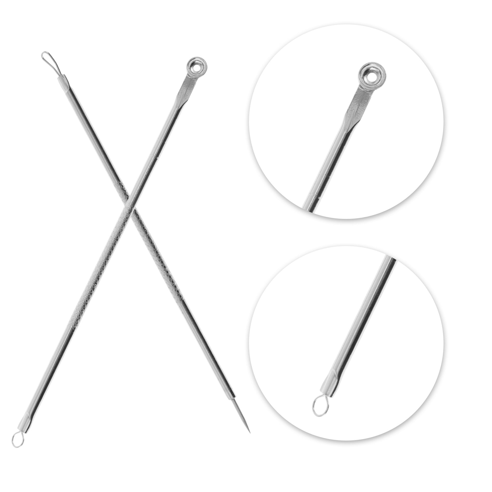 Unique Bargains Portable Diagonal Clamp Pimple Extractor Tool Kit Silver Tone 1 Set
