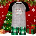 thumbnail image 6 of Eygvbb Christmas Pajamas Men Matching Family Pajama Set Raglan Short Sleeve Shirt Light Wreath Print Plaid Shorts Two Piece Sleep Set Breathable Loungewear, 6 of 6