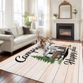 thumbnail image 3 of Camping Is My Happy Place Washable Living Room Rugs 5'x8', Leopard RV Vintage Wood Grain Low Pile Throw Large Area Rug Non-Slip Sturdy Edge Binding Carpet for Living Room Kitchen Office, 3 of 9