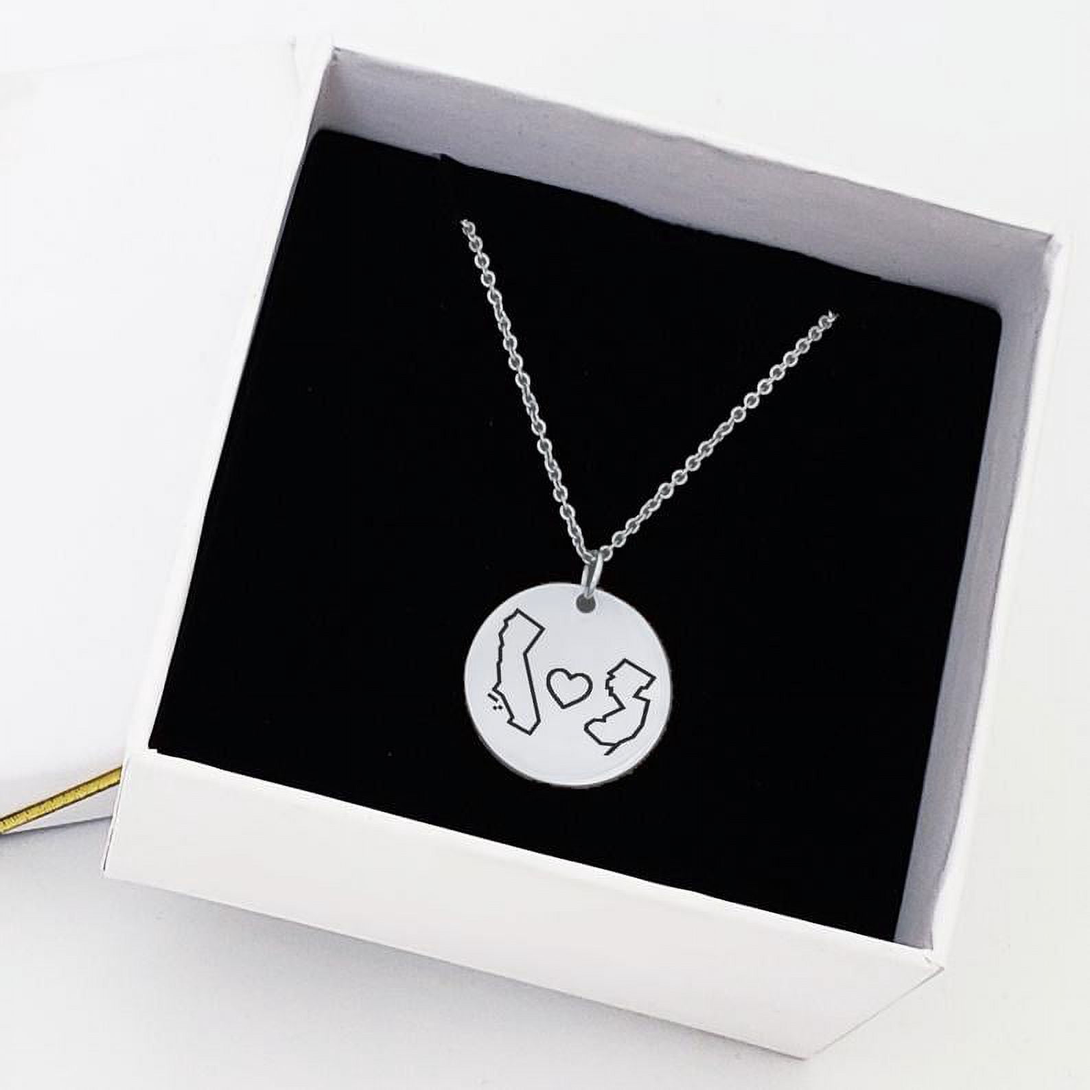 Anavia Stainless Steel Round Necklace Custom Round Pendant 18"