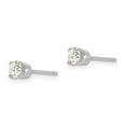 thumbnail image 2 of 14K White Gold Earring Stud Women'S Cubic Zirconia CZ Round 5 mm, 2 of 3