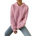 thumbnail image 3 of Womens Hoodies Oversized Hooded Sweatshirt Casual Long Sleeve Drawstring Pullover Tops Pink S, 3 of 7