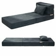 thumbnail image 6 of Jakoola Folding Sofa Bed, Convertible Floor Couch, Portable Chair for Living Room and Small Spaces, with Fitted Bag and Pillow, Gray, Single, 6 of 16