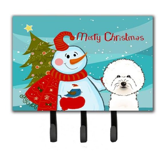 Carolines Treasures Snowman with Bichon Frise Leash or Key Holder Triple multicolor