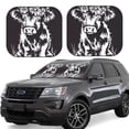 thumbnail image 2 of Daiia Floral Cow Silhouette 2PCS Car Windshield Sun Shade, Foldable Sun Shield for Car Front Window, Auto Sun Blocker Visor Protector Universal for Truck SUV Pickup-Large, 2 of 7