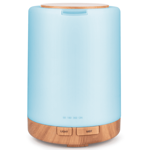 Difusores de aceite esencial, difusor para humidificador de aromaterapia de 300 ml, con control remoto, 7 luces que cambian de color y apagado automático sin agua para el hogar, dormitorio, oficina Xemadio CZJJ-HQ99-2