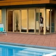 thumbnail image 5 of Wood Plastic Composite Deck Tiles Set of 20, Sustainable Composite Decking Resist Rust, Water, Weather, Easy to DIY & Maintain, Ideal for Patios, Balconies, Rooftops, Mahogany Colour, 5 of 7
