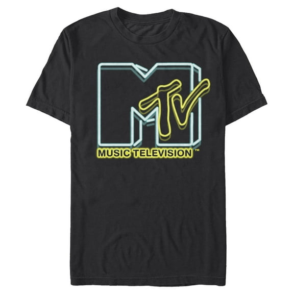 Men's MTV Double Vision Logo  Graphic Tee Black 2X Large