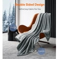 thumbnail image 3 of YGXNEWER 50" x 60" Electric Heated Blanket with 10 Heating Levels & 1-8H Auto-off, Machine Washable Flannel & Sherpa, Gray & White, 3 of 7