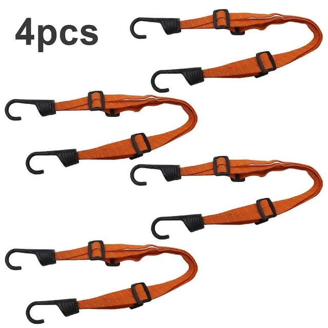 4pcs Motorcycle Helmet Rope Luggage Elastic Reflective Rope Elastic Rope Strap for Motorcycle/Bicycle/Electric Vehicle