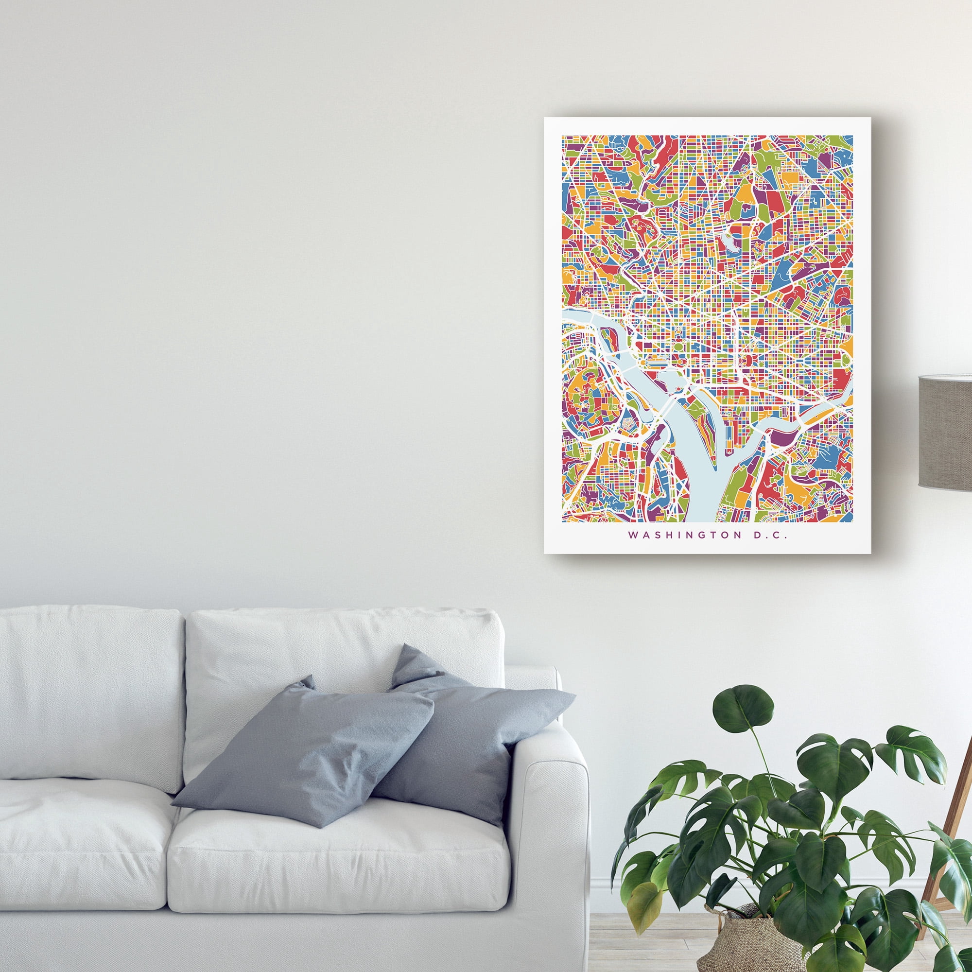 Trademark Fine Art 'Washington DC Street Map II' Canvas Art by Michael Tompsett